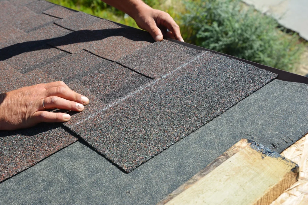 composition shingles-brown house with brown shingles