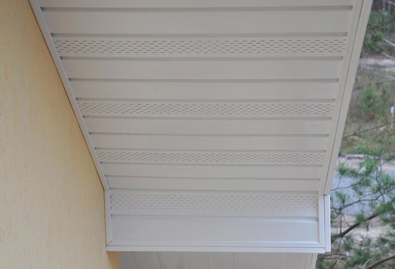 how to install soffit vents in attic-a close up view of a soffit