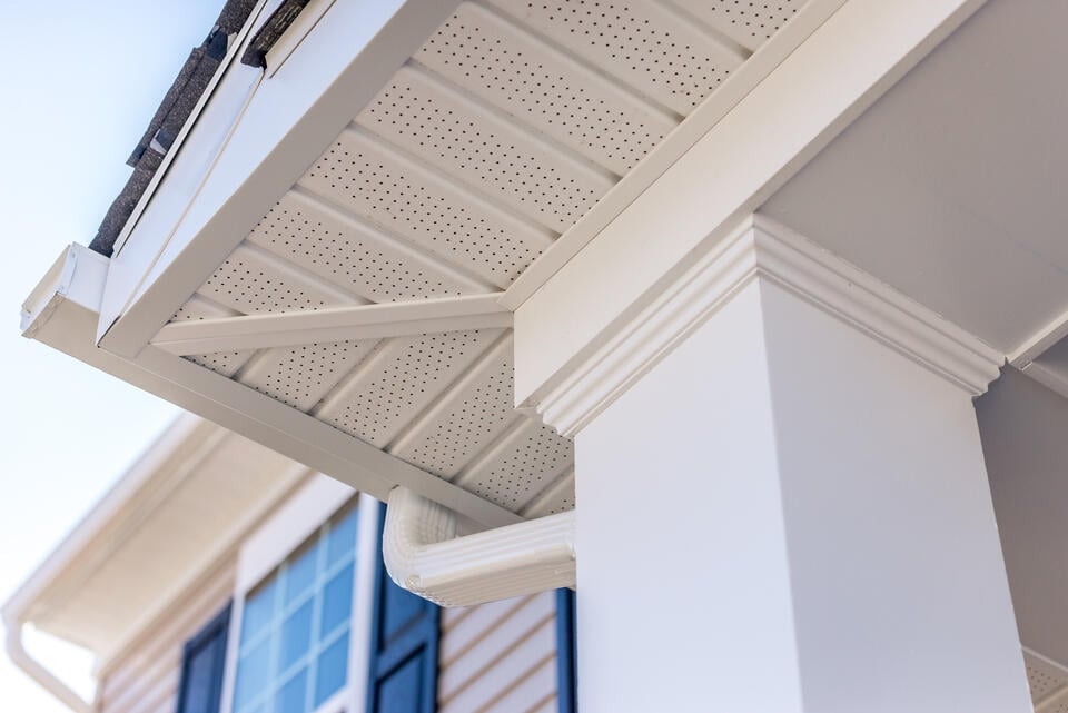 soffit repair-white soffits on a home