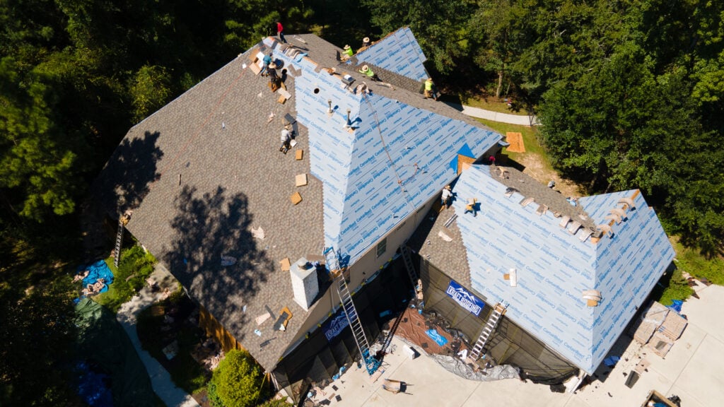 large house roof shingle replacement