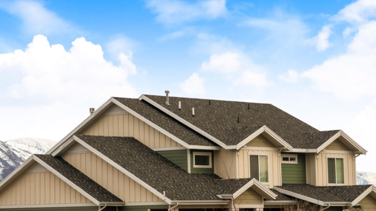 roof types-distant view of a home with gable style roof