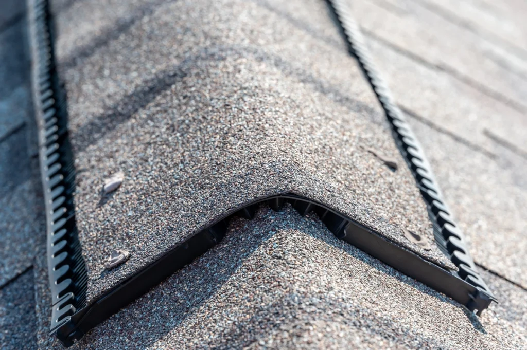 ridge cap on top of roof