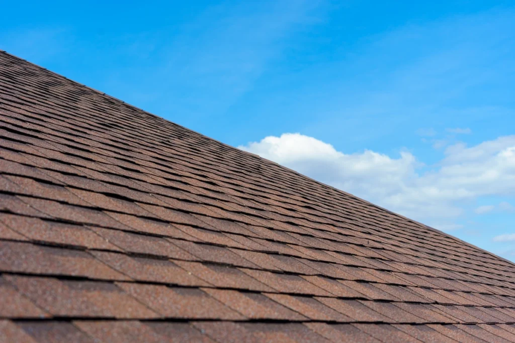 brown shingle roof close