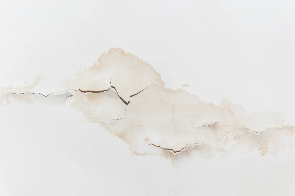 water damage cracks on wall